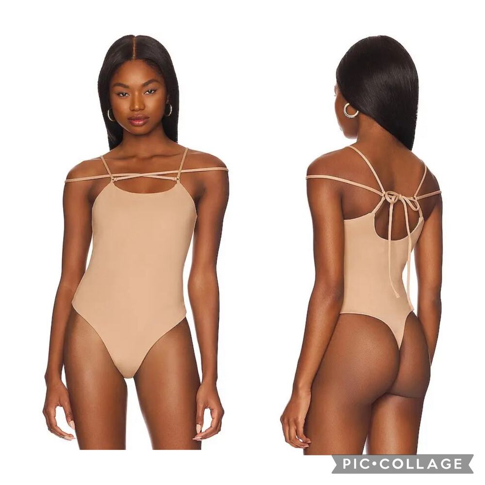NBD Eloisa Bodysuit In Beige Tan Size XS
